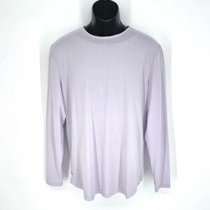 Cuts Clothing NEW AO Curve-Hem Long Sleeve T-Shirt Mens Sz L Lavender Purple